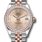 Rolex Steel and Everose Gold Datejust 31 Watch - 46 Diamond Bezel - Rose Roman Dial - Jubilee Bracelet - 278381RBR rorj