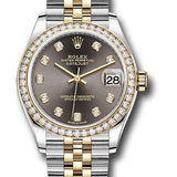 Rolex Steel and Yellow Gold Datejust 31 Watch - Diamond Bezel - Dark Grey Diamond Dial - Jubilee Bracelet - 278383RBR dkgdj