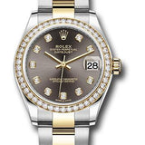 Rolex Steel and Yellow Gold Datejust 31 Watch - Diamond Bezel - Dark Grey Diamond Dial - Oyster Bracelet - 278383RBR dkgdo