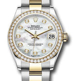 Rolex Steel and Yellow Gold Datejust 31 Watch - Diamond Bezel - Mother-of-Pearl Diamond Dial - Oyster Bracelet - 278383RBR mdo