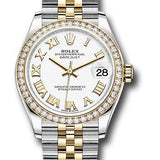 Rolex Steel and Yellow Gold Datejust 31 Watch - Diamond Bezel - White Roman Dial - Jubilee Bracelet - 278383RBR wrj