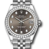 Rolex Steel and White Gold Datejust 31 Watch - Diamond Bezel - Dark Grey Diamond Dial - Jubilee Bracelet - 278384RBR dkgdj