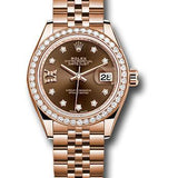 Rolex Everose Gold Lady-Datejust 28 Watch - 44 Diamond Bezel - Chocolate Diamond Star Dial - Jubilee Bracelet - 279135RBR cho9dix8dj