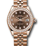 Rolex Everose Gold Lady-Datejust 28 Watch - 44 Diamond Bezel - Chocolate Diamond Dial - Jubilee Bracelet - 279135RBR chodj