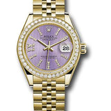 Rolex Yellow Gold Lady-Datejust 28 Watch - 44 Diamond Bezel - Lilac Stripe Diamond Index Dial - Jubilee Bracelet - 279138RBR lils36dix8dj