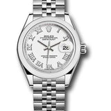 Rolex Steel Lady-Datejust 28 Watch - Domed Bezel - White Roman Dial - Jubilee Bracelet - 279160 wrj