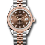 Rolex Steel and Everose Gold Rolesor Lady-Datejust 28 Watch - Domed Bezel - Chocolate Diamond Dial - Jubilee Bracelet - 279161 chodj