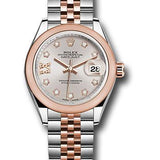 Rolex Steel and Everose Gold Rolesor Lady-Datejust 28 Watch - Domed Bezel - Sundust Diamond Star Dial - Jubilee Bracelet - 279161 su9dix8dj