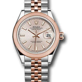 Rolex Steel and Everose Gold Rolesor Lady-Datejust 28 Watch - Domed Bezel - Sundust Index Dial - Jubilee Bracelet - 279161 suij