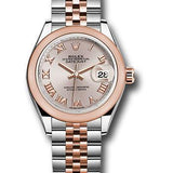 Rolex Steel and Everose Gold Rolesor Lady-Datejust 28 Watch - Domed Bezel - Sundust Roman Dial - Jubilee Bracelet - 279161 surj