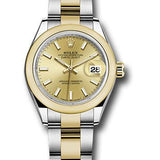 Rolex Steel and Yellow Gold Rolesor Lady-Datejust 28 Watch - Domed Bezel - Champagne Index Dial - Oyster Bracelet - 279163 chio