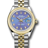 Rolex Steel and Yellow Gold Rolesor Lady-Datejust 28 Watch - Domed Bezel - Lavender Diamond Dial - Jubilee Bracelet - 279163 ldj