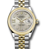 Rolex Steel and Yellow Gold Rolesor Lady-Datejust 28 Watch - Domed Bezel - Silver Diamond Star Dial - Jubilee Bracelet - 279163 s9dix8dj