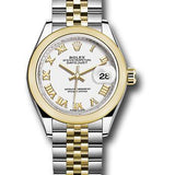 Rolex Steel and Yellow Gold Rolesor Lady-Datejust 28 Watch - Domed Bezel - White Roman Dial - Jubilee Bracelet - 279163 wrj