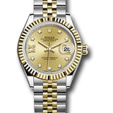 Rolex Steel and Yellow Gold Rolesor Lady-Datejust 28 Watch - Fluted Bezel - Champagne Diamond Star Dial - Jubilee Bracelet - 279173 ch9dix8dj