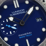 Panerai Submersible 1950 3 Days PAM00692 47MM Steel Blue Dial WARRANTY