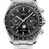 Omega Speedmaster Moonphase Master Chronometer Chronograph Watch - 44.25 mm Steel Case - Black Liquid Metal Bezel - Black Dial - 304.30.44.52.01.001