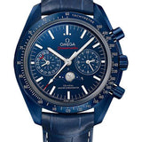 Omega Speedmaster Moonwatch Co-Axial Master Chronometer Moonphase Chronograph Blue Side Of The Moon Watch - 44.25 mm Blue Ceramic Case - Blue Ceramic Dial - Blue Leather Strap - 304.93.44.52.03.001