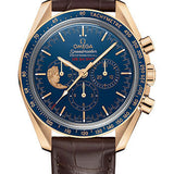 Omega Speedmaster Moonwatch Apollo XVII Anniversary Limited Series Limited Edition of 272 Watch - 42 mm Yellow Gold Case - Polished Blue Ceramic Bezel - Blue Ceramic Dial - Brown Leather Strap - 311.63.42.30.03.001