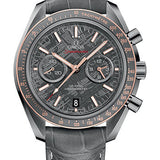 Omega Speedmaster Moonwatch Co-Axial Chronograph Meteorite Watch - 44.25 mm Grey Ceramic Case - Meteorite Dial - Grey Leather Strap - 311.63.44.51.99.001