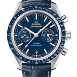 Omega Speedmaster Moonwatch Co-Axial Chronograph Watch - 44.25 mm Steel Case - Blue Tachymeter Bezel - Blue Dial - Blue Leather Strap - 311.93.44.51.03.001