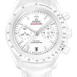 Omega Speedmaster Moonwatch Co-Axial Chronograph White Side of the Moon Watch - 44.25 mm White Ceramic Case - Moonwatch Style Dial - White Leather Strap - 311.93.44.51.04.002