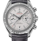 Omega Speedmaster Moonwatch Co-Axial Chronograph Grey Side of the Moon Watch - 44.25 mm Grey Ceramic Case - Platinum Dial - Leather Strap - 311.93.44.51.99.002