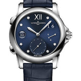 Ulysse Nardin Lady Dual Time 37.5 mm - Steel Case - Blue Dial - Leather Strap