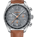 Omega Speedmaster 38 Co-Axial Chronograph Watch - 38 mm Steel Case - Grey Dial - Novo Nappa Leather Strap - 324.32.38.50.06.001