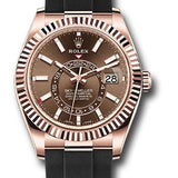 Rolex Everose Gold Sky-Dweller Watch - Chocolate Index Dial - Oysterflex Bracelet - 2020 Release - 326235 choi