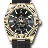 Rolex Yellow Gold Sky-Dweller Watch - Black Index Dial - Oysterflex Bracelet - 2020 Release - 326238 bki