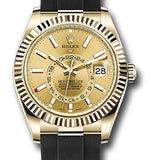 Rolex Yellow Gold Sky-Dweller Watch - Champagne Index Dial - Oysterflex Bracelet - 2020 Release - 326238 chi