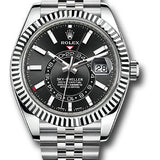 Rolex Oyster Perpetual White Rolesor Sky-Dweller Watch - Black Index Dial - Jubilee Bracelet - 326934 bkij