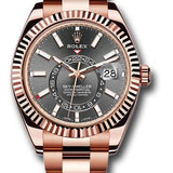 Rolex Everose Gold Sky-Dweller Watch - Dark Rhodium Index Dial - Oyster Bracelet - 326935 dkr