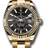 Rolex Yellow Gold Sky-Dweller Watch - Black Index Dial - Oyster Bracelet - 326938 bk