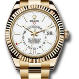 Rolex Yellow Gold Sky-Dweller Watch - White Index Dial - Oyster Bracelet - 326938 w