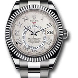 Rolex White Gold Sky-Dweller Watch - Ivory Satin Finish Roman Dial - Oyster Bracelet - 326939 iv