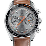 Omega Speedmaster Racing Co-Axial Master Chronograph Watch - 44.25 mm Steel Case - Black Ceramic Bezel - Sun Brushed Grey Dial - Brown Leather Strap - 329.32.44.51.06.001