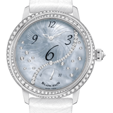 Blancpain Ladybird Heure Decentree White Gold Ostrich Ladies Watch - 3650A 3554L 58B