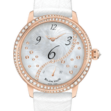 Blancpain Ladybird Heure Decentree Red Gold White Ostrich Ladies Watch - 3650A 3754 58B