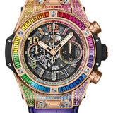 Hublot Big Bang Unico Rainbow King Gold Watch - 45 mm - Black Skeleton Dial-411.OX.9910.LR.0999