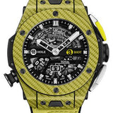 Hublot Big Bang Unico Golf Yellow Carbon Watch - 45 mm - Black Skeleton Dial - Black Rubber With Carbon Fiber Texture Decor and Yellow Calf Leather Strap Limited Edition of 100-416.YY.1120.VR