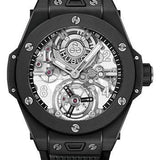 Hublot Big Bang Tourbillon Automatic Black Magic Watch - 45 mm - Sapphire Dial - Black Rubber Strap-419.CI.0170.RX