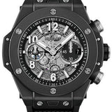 Hublot Big Bang Unico Black Magic Watch - 44 mm - Black Skeleton Dial - Black Rubber Strap-421.CI.1170.RX