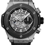 Hublot Big Bang Unico Titanium Ceramic Watch - 44 mm - Black Skeleton Dial - Black Rubber Strap-421.NM.1170.RX