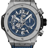 Hublot Big Bang Unico Titanium Blue Watch - 44 mm - Blue Skeleton Dial - Blue Rubber Strap-421.NX.5170.RX