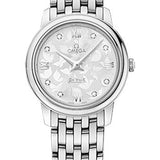 Omega De Ville Prestige Quartz Watch - 27.4 mm Steel Case - Silver Diamond Dial - 424.10.27.60.52.001