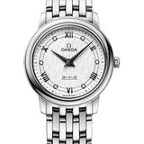 Omega De Ville Prestige Quartz Watch - 27.4 mm Steel Case - White Silvery Dial - 424.10.27.60.52.002