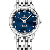 Omega De Ville Prestige Quartz Watch - 27.4 mm Steel Case - Blue Diamond Dial - 424.10.27.60.53.001