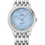 Omega De Ville Prestige Quartz Watch - 27.4 mm Steel Case - Blue Diamond Dial - 424.10.27.60.57.001